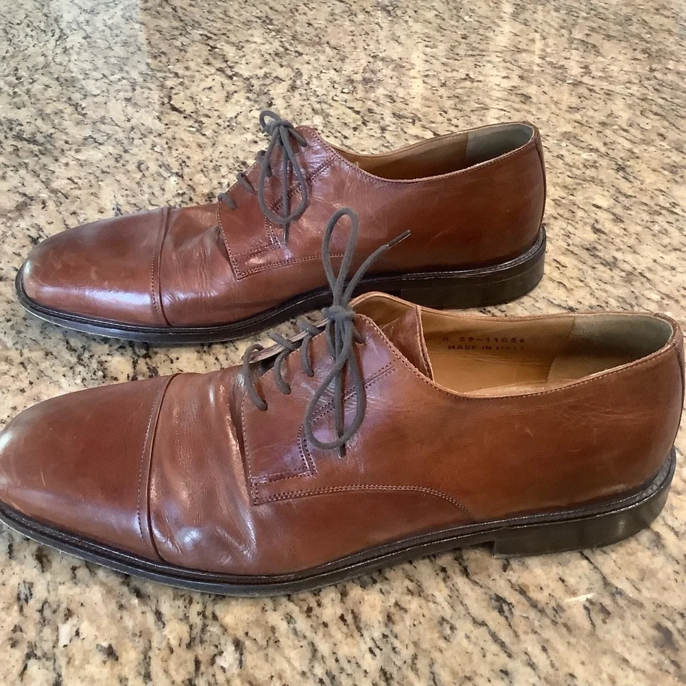 Johnston Murphy Mens 13 Brown Leather 59 11056 Cap Toe Oxford Shoes J. Murphy